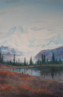watercolour  Lake Mountain